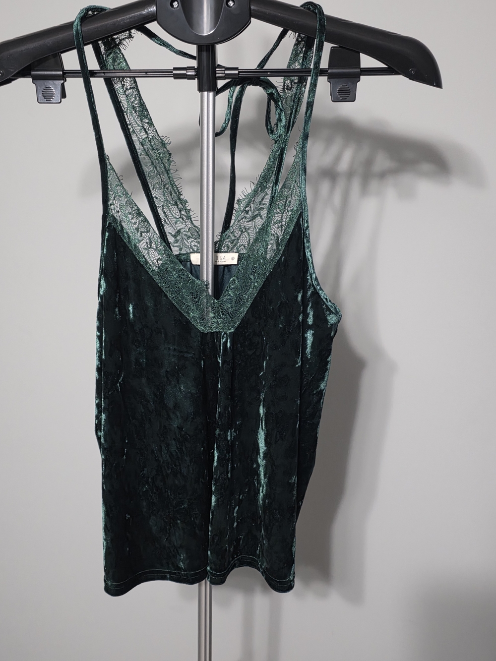 ILLA ILLA Emerald Green Lace Trim Slip Tank